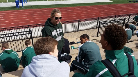 Science teacher Joanna Romito coaches sprinting for Free State. "I want to make sure we all feel like we are a team, and that no one's out there doing anything individually," Romito said. Romito succeeded previous coach Kyle Ellis after he took a job at Washburn Rural. 